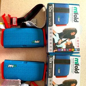 SET OF TWO mifold travel booster seats BLUE